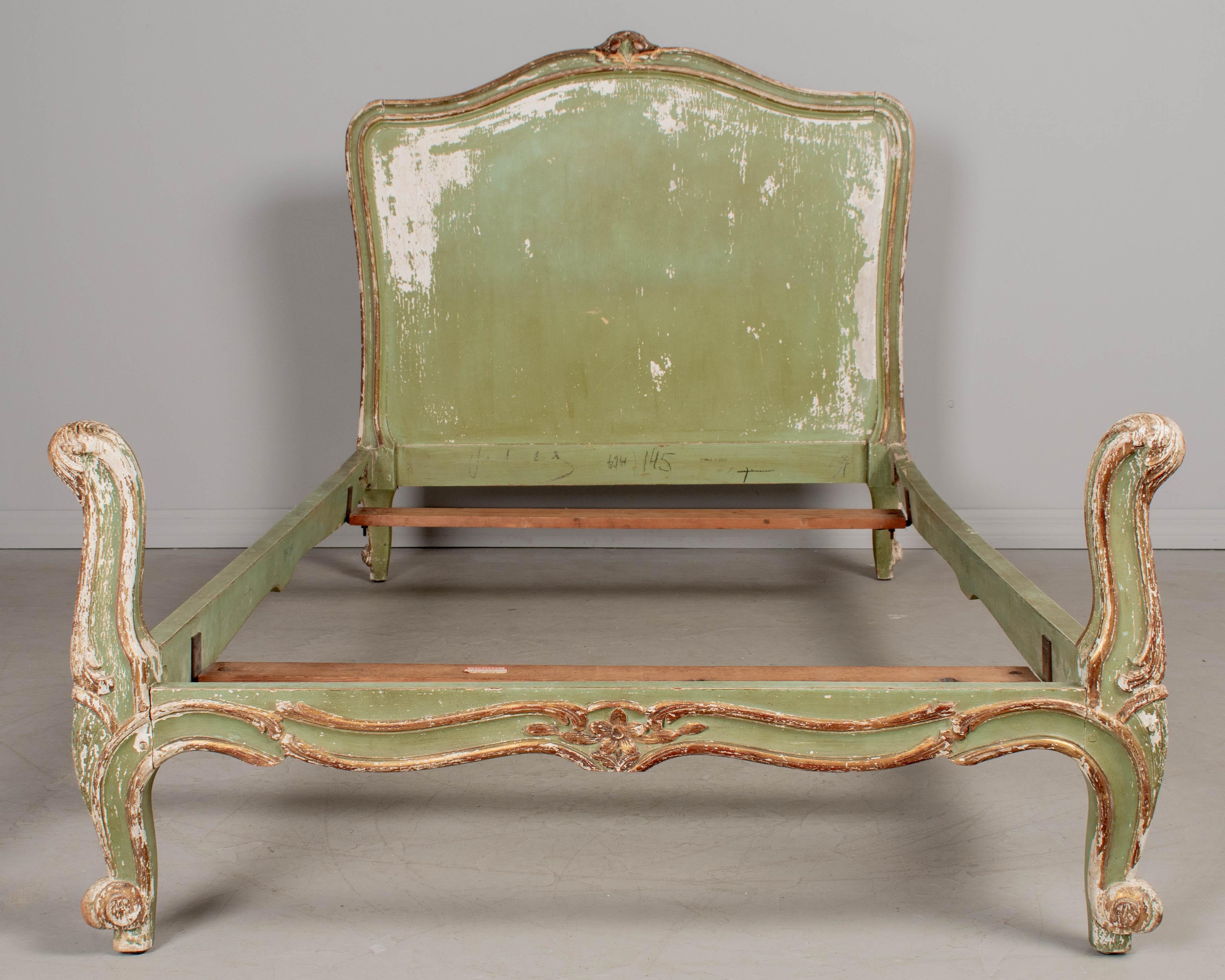 Pair of Louis XV Style French Painted Bed Frames For Sale 7