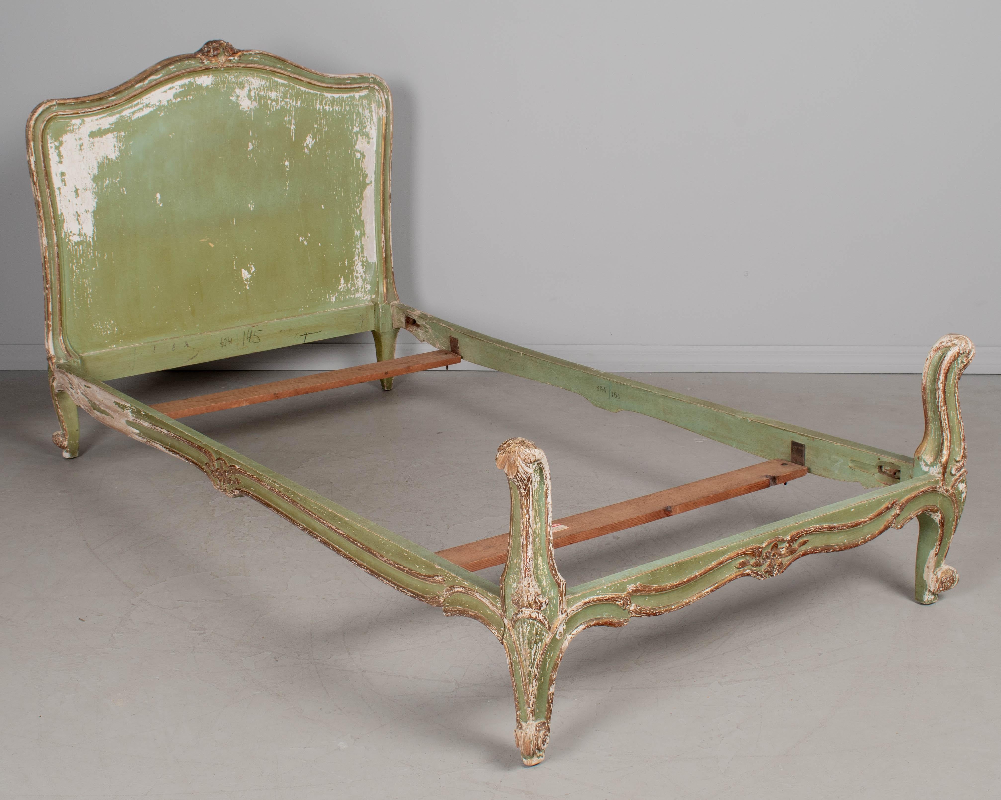 Pair of Louis XV Style French Painted Bed Frames For Sale 9