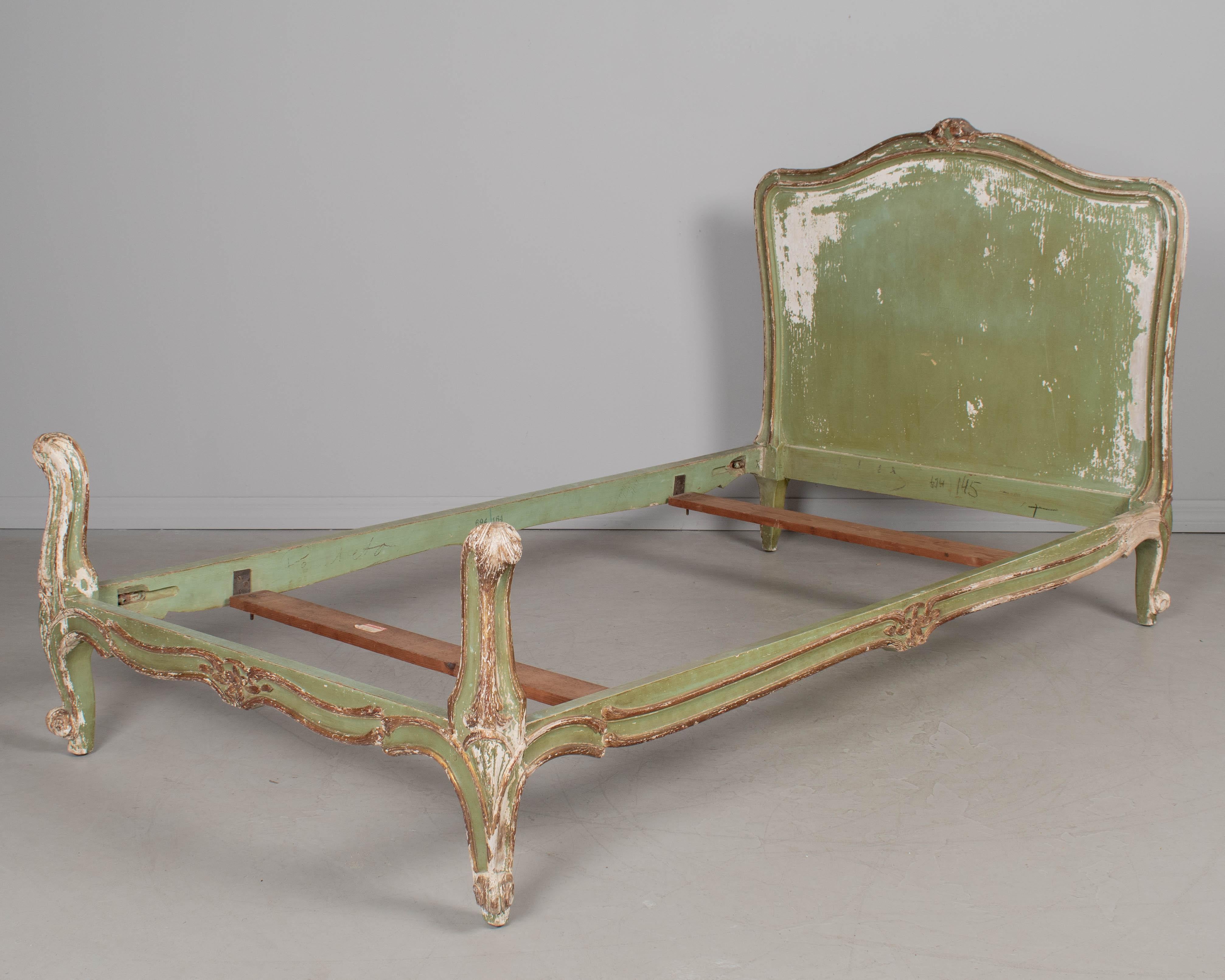 Pair of Louis XV Style French Painted Bed Frames For Sale 10