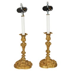Pair of Louis XV Style Gilt Bronze Lamps