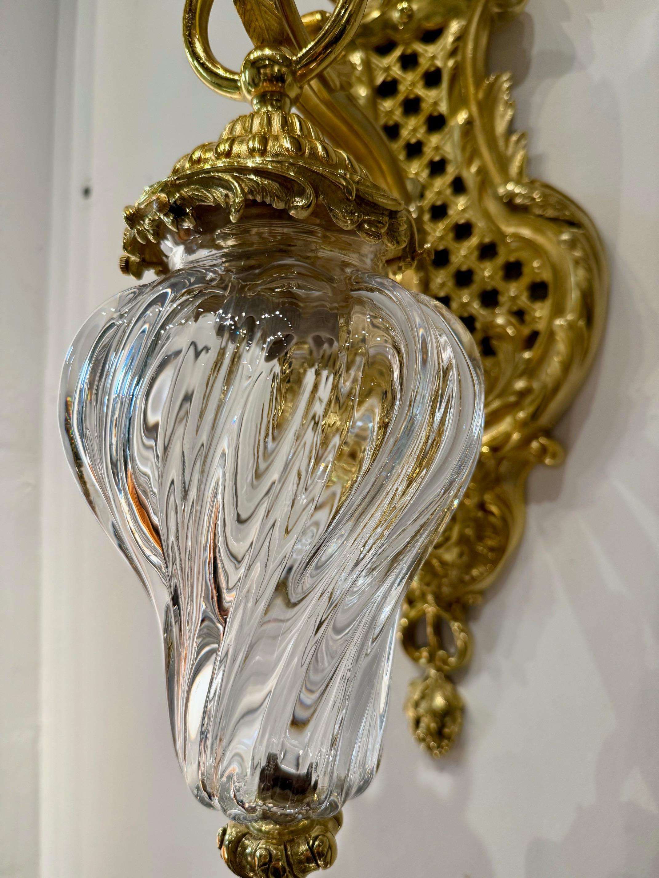 Pair Of Louis XV Style Gilt Bronze Sconces For Sale 6