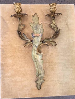 Pair of French Gilt Bronze Sconces