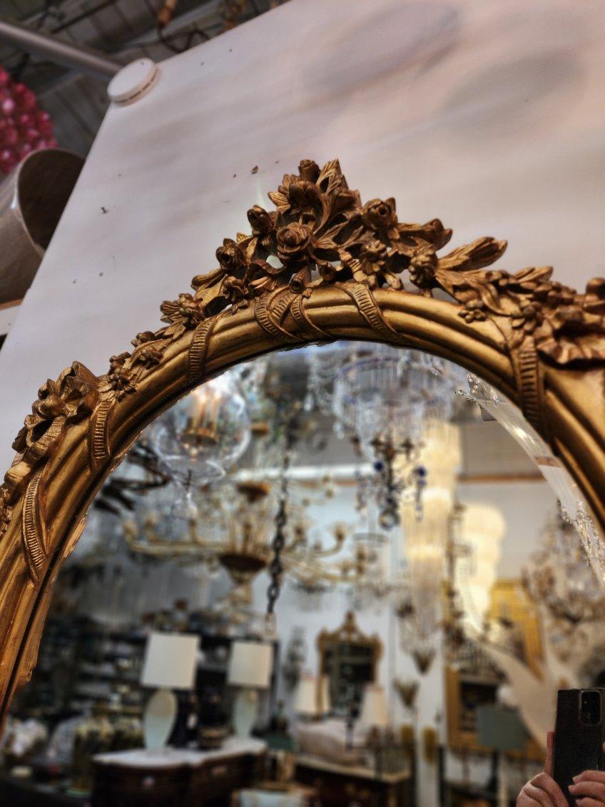 Giltwood Pair of Louis XV-Style Gilt wood Mirrors  For Sale