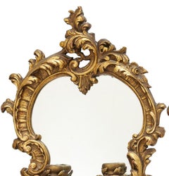 Pair of Louis XV Style Giltwood and Tole Girandoles Each with Two Candelabra