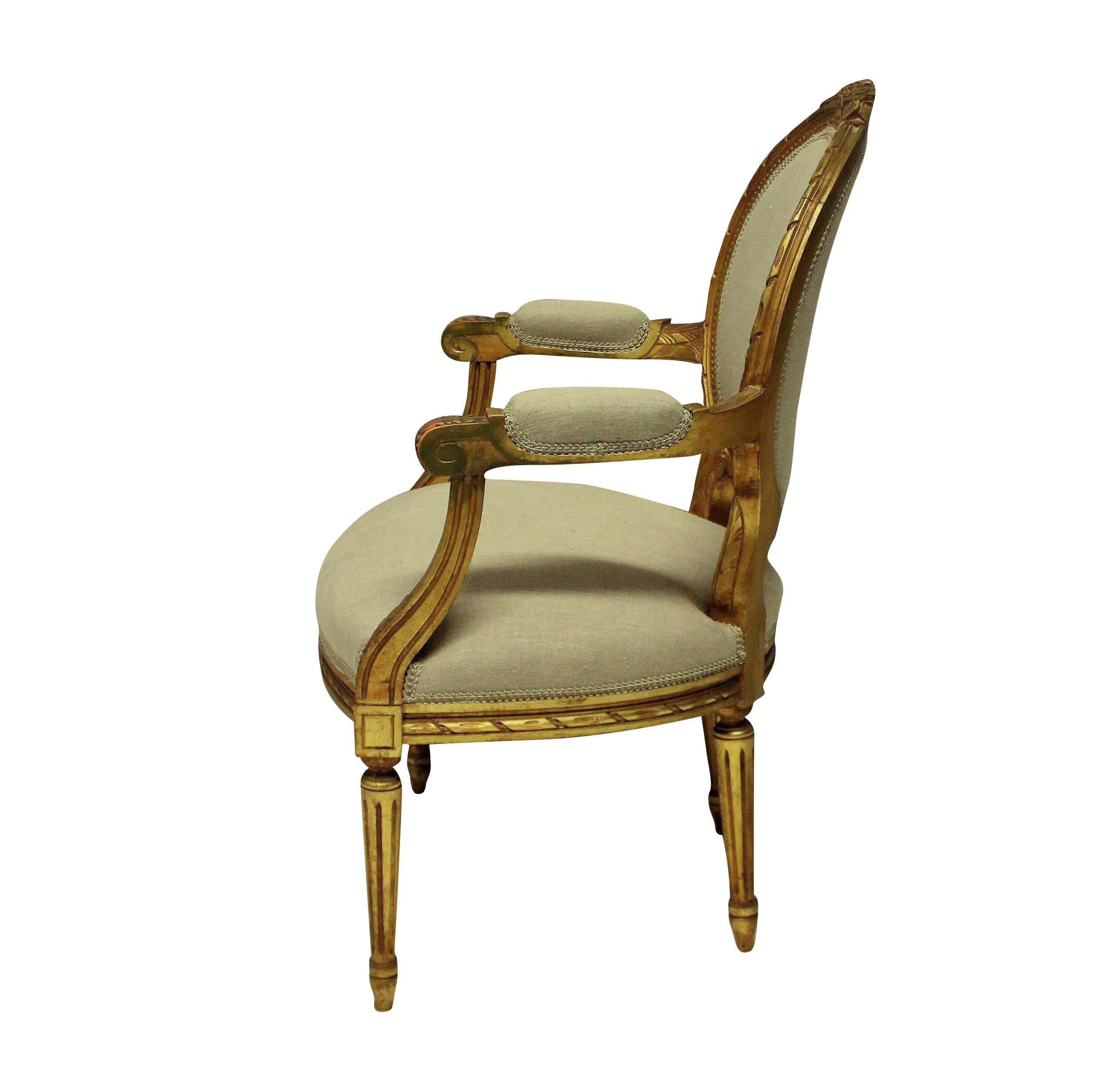 Pair of Louis XV Style Giltwood Armchairs In Good Condition In London, GB
