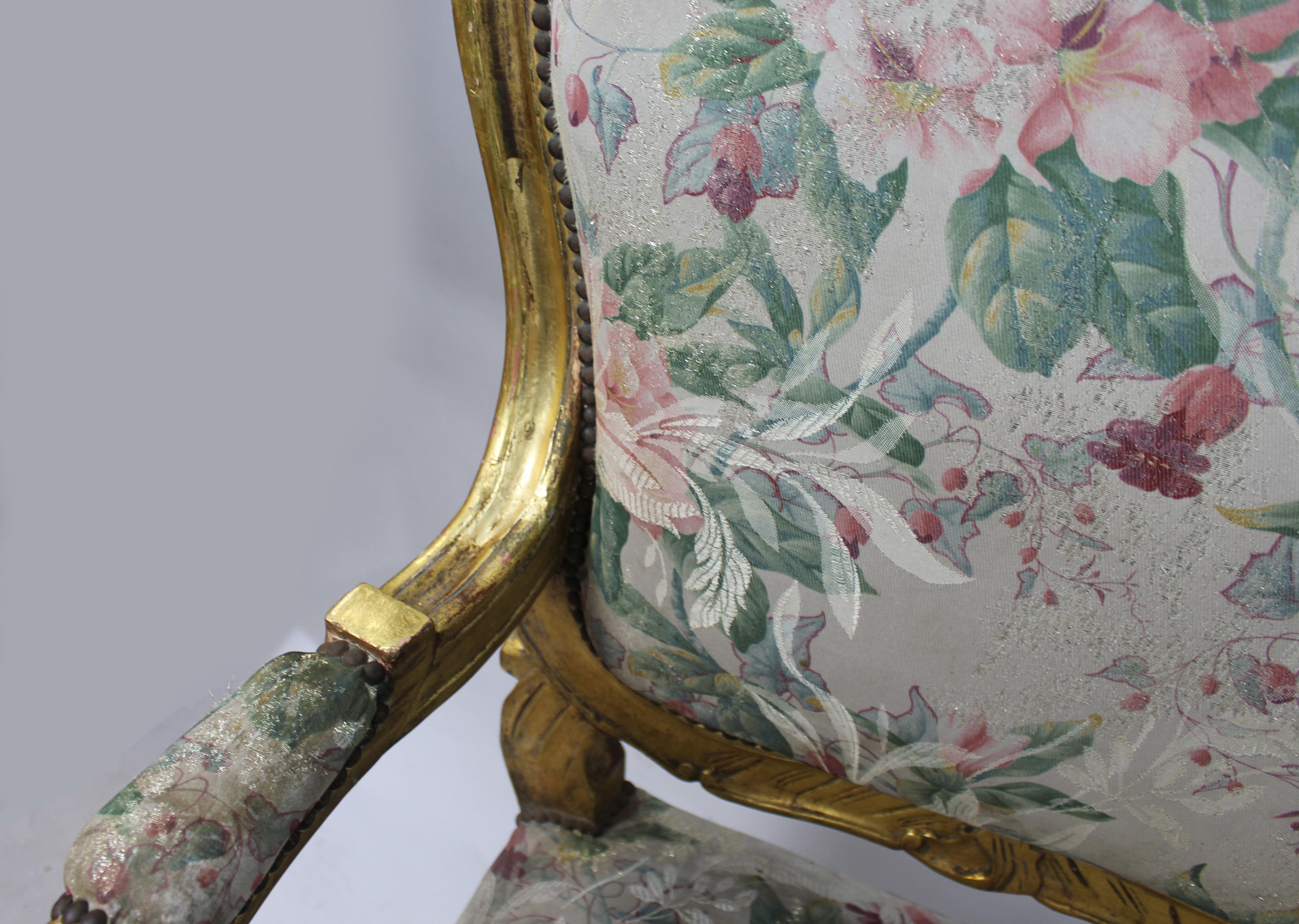 Paar Sessel aus Giltwood im Stil Louis XV im Angebot 2