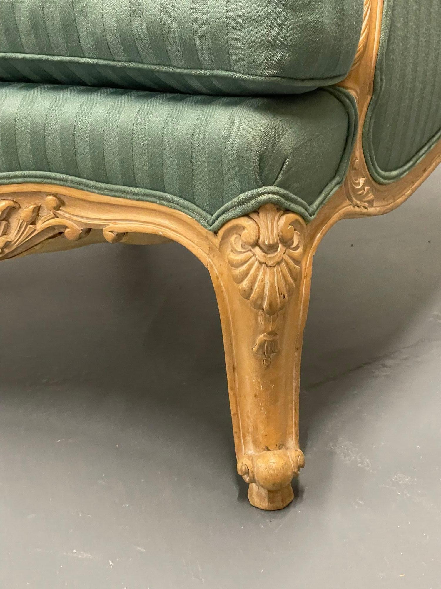 Pair of Louis XV Style High Back Lounge or Wing Chairs For Sale 3