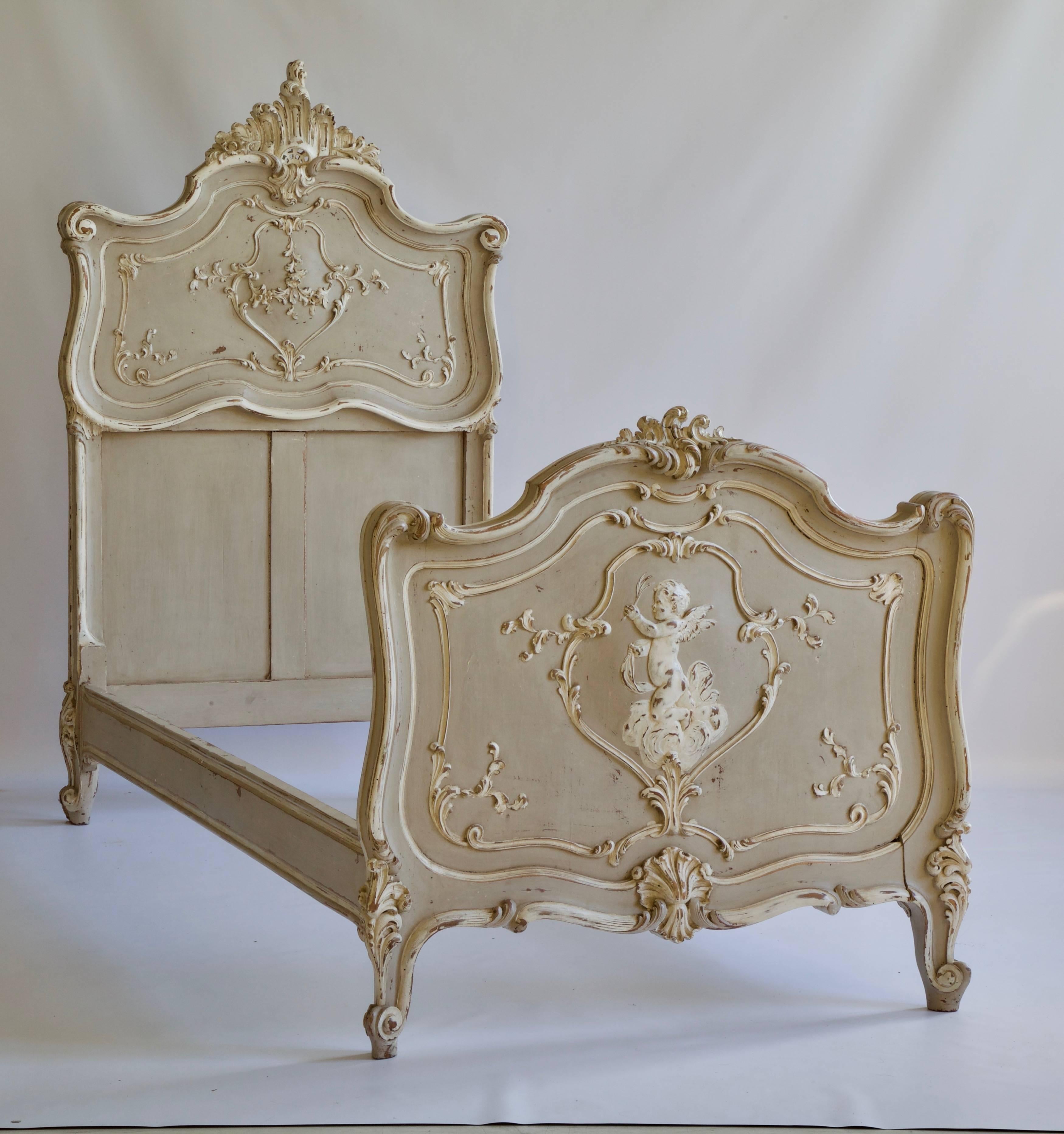19th Century Pair of Louis XV Style Matching Beds