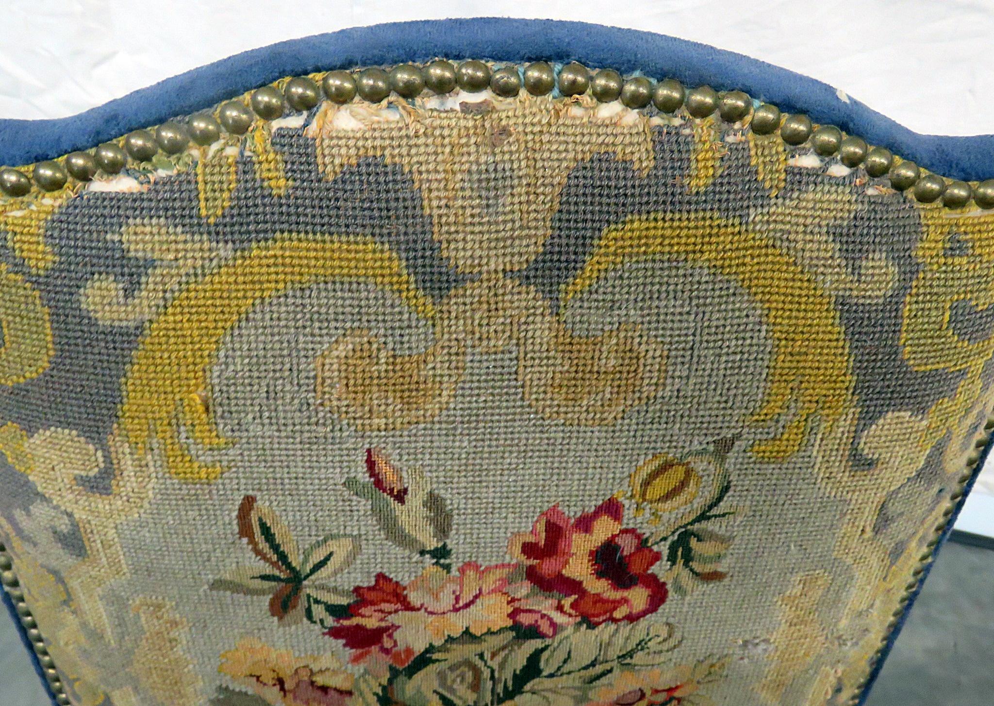 Pair of Louis XV Style Needlepoint Chairs 1