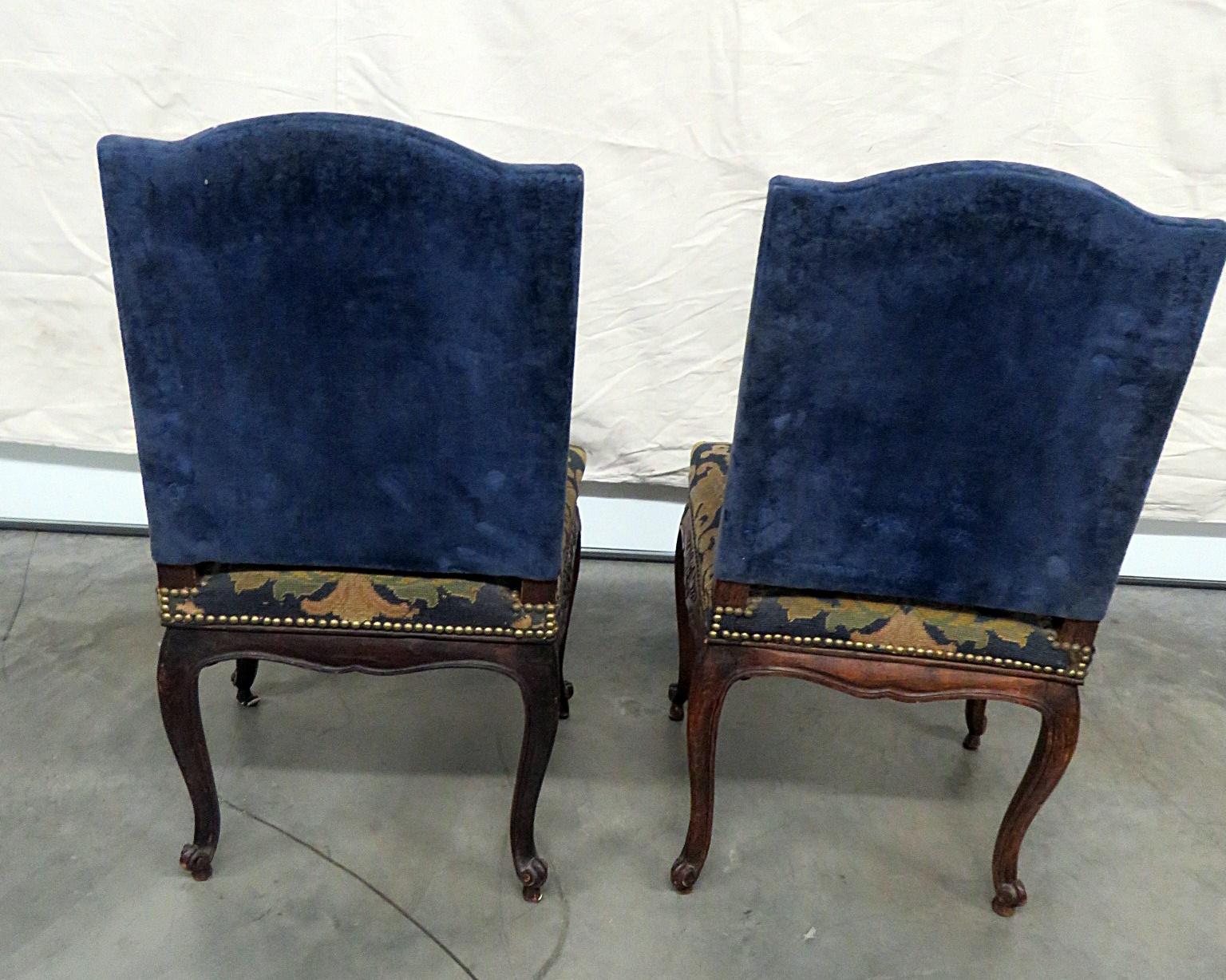 Pair of Louis XV Style Needlepoint Chairs 3