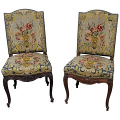 Pair of Louis XV Style Needlepoint Chairs