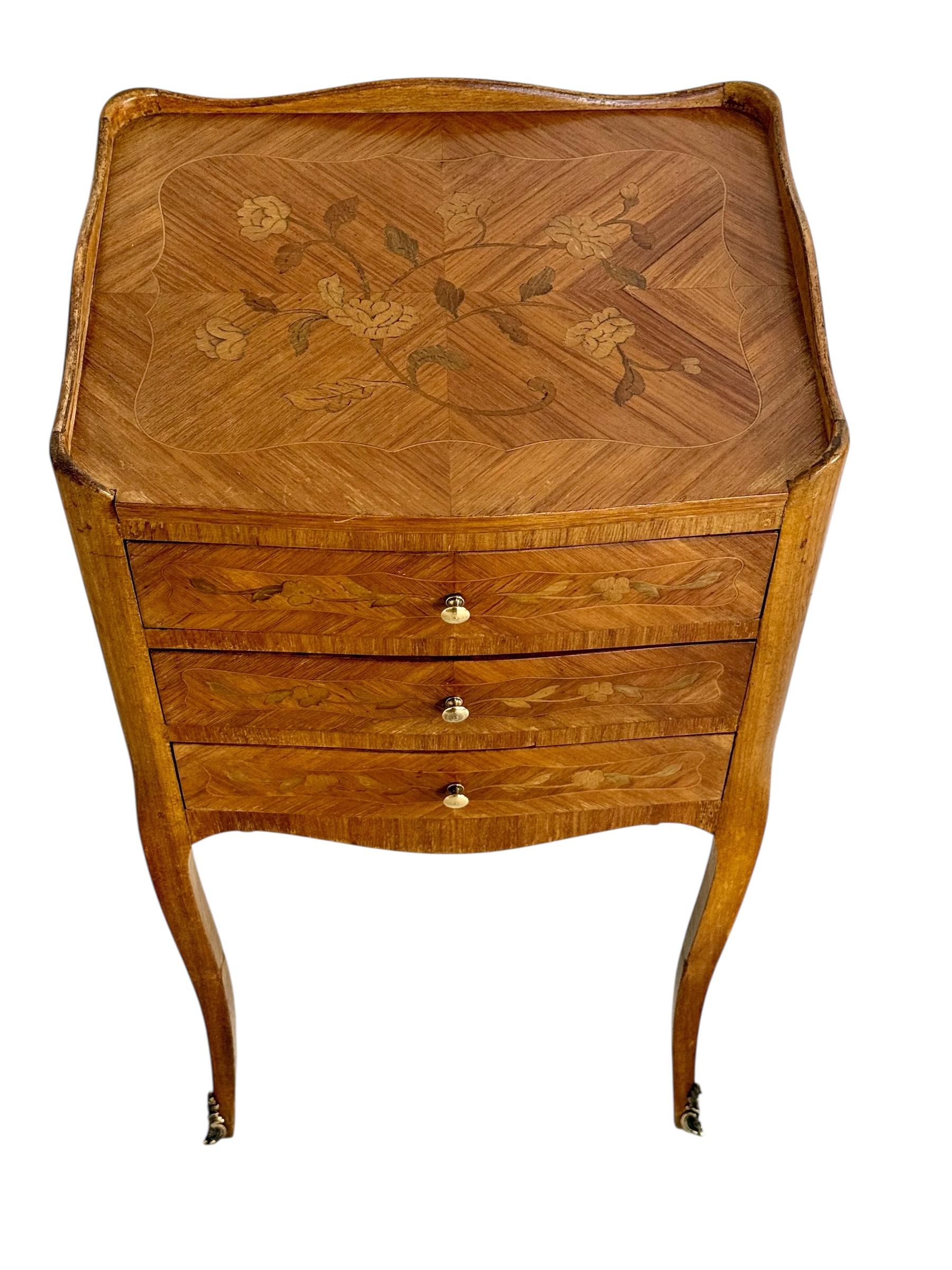 Pair of Louis XV Style Nightstands with Faux Book Front, 19th Century For Sale 2