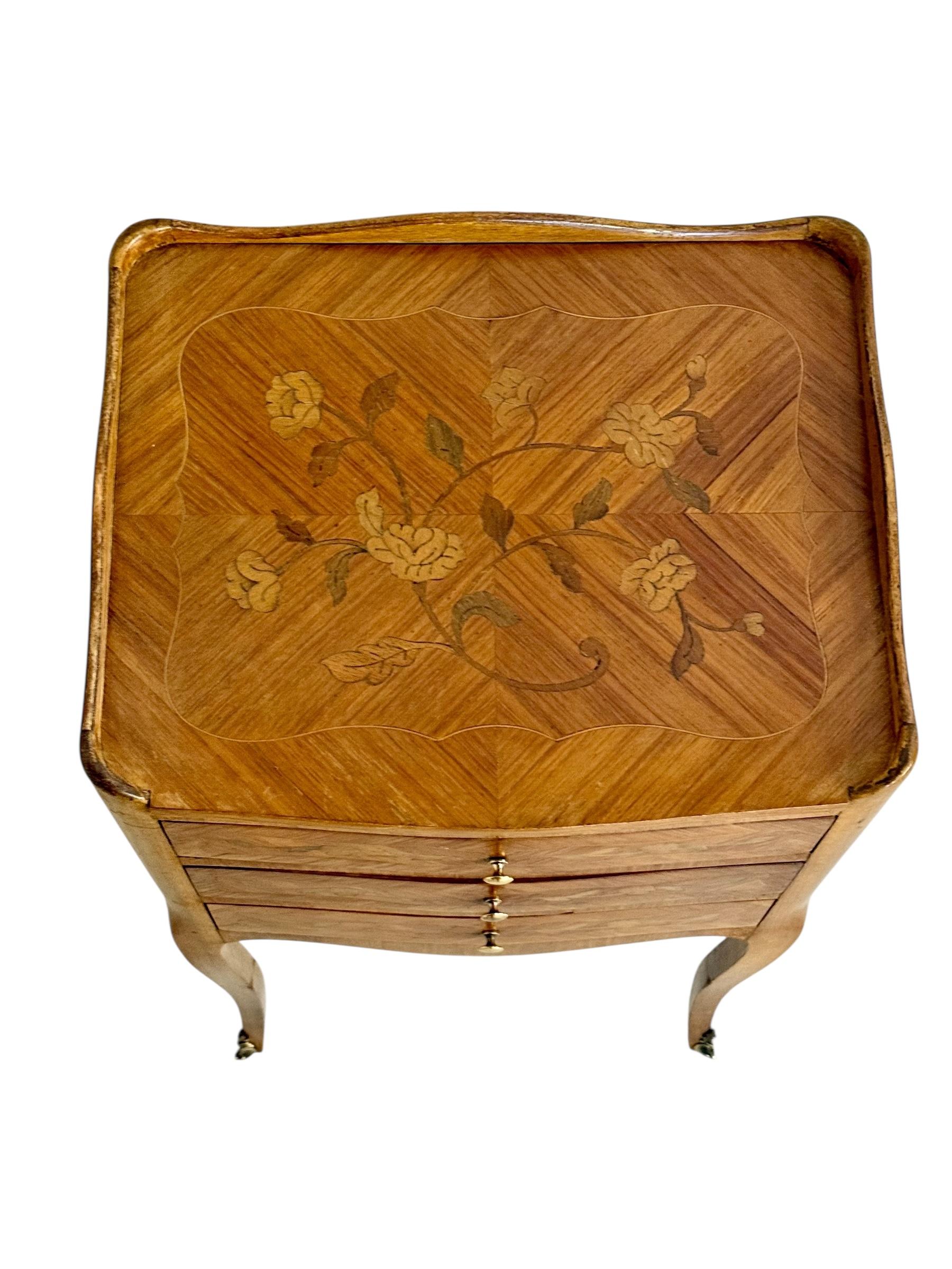 Pair of Louis XV Style Nightstands with Faux Book Front, 19th Century For Sale 3
