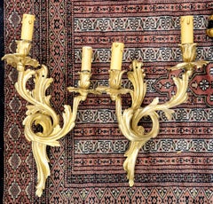 Coppia di appliques in ormolu in stile Luigi XV del periodo di Napoleone III
