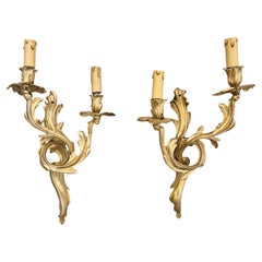 Pair of Louis XV style ormolu sconces from the Napoleon III period