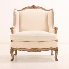 Pair of Louis XV style oversized  Bergere chairs, C 1920.