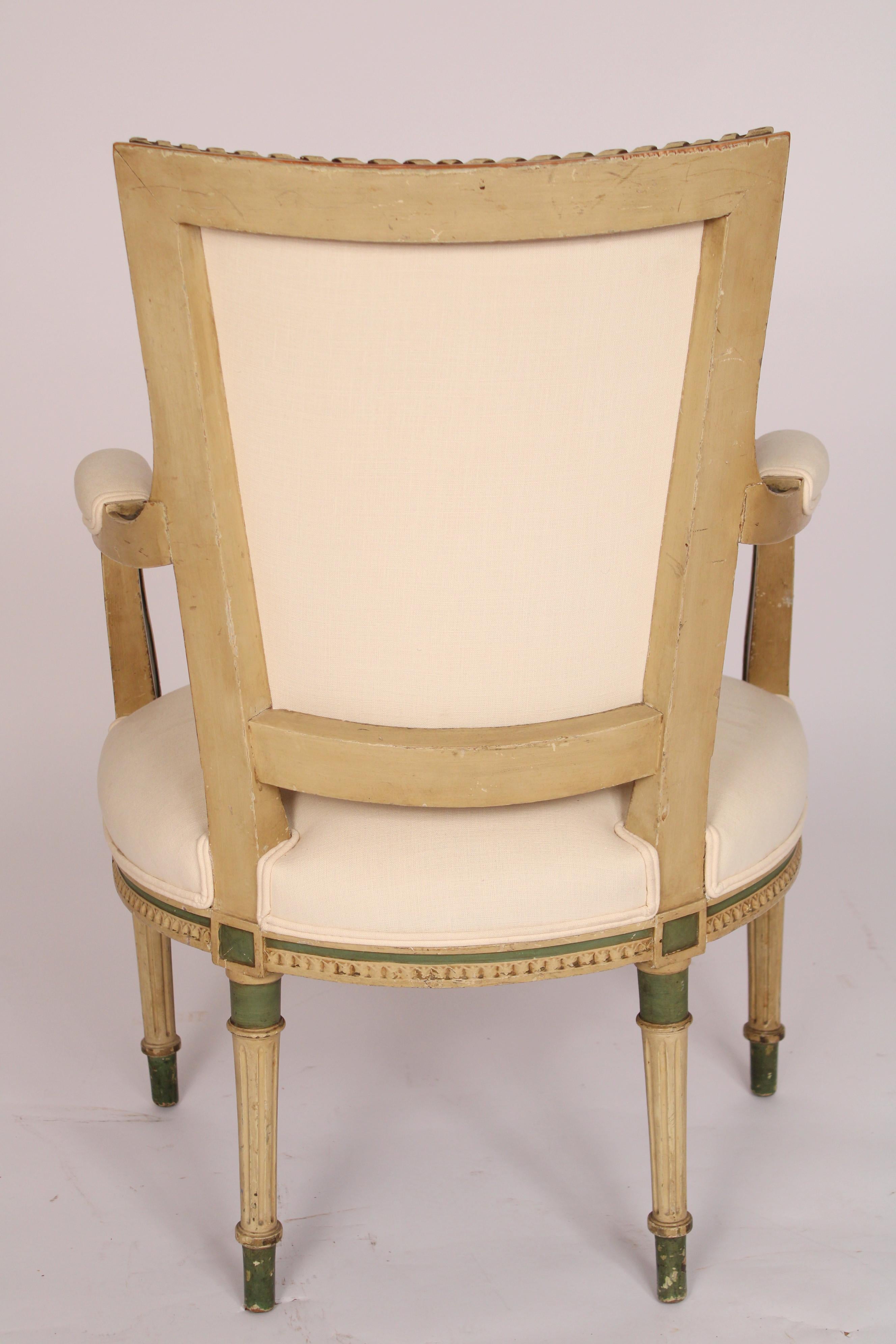 Pair of Louis XV Style Painted Armchairs In Good Condition In Laguna Beach, CA