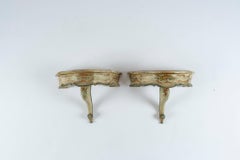 Pair of Louis XV Style Painted Wall Shelves