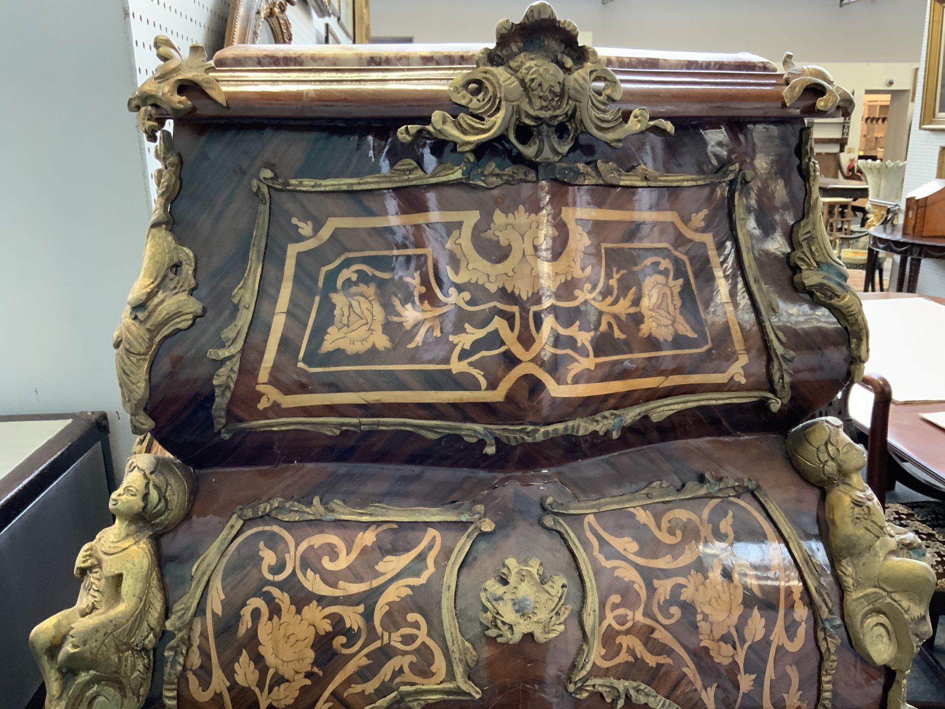 Metal Pair of French Louis XV Style Bombe Pedestals