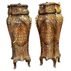 Pair of French Louis XV Style Bombe Pedestals
