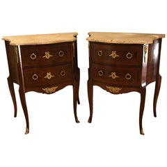 Pair of Louis XV Style Petite French Commodes