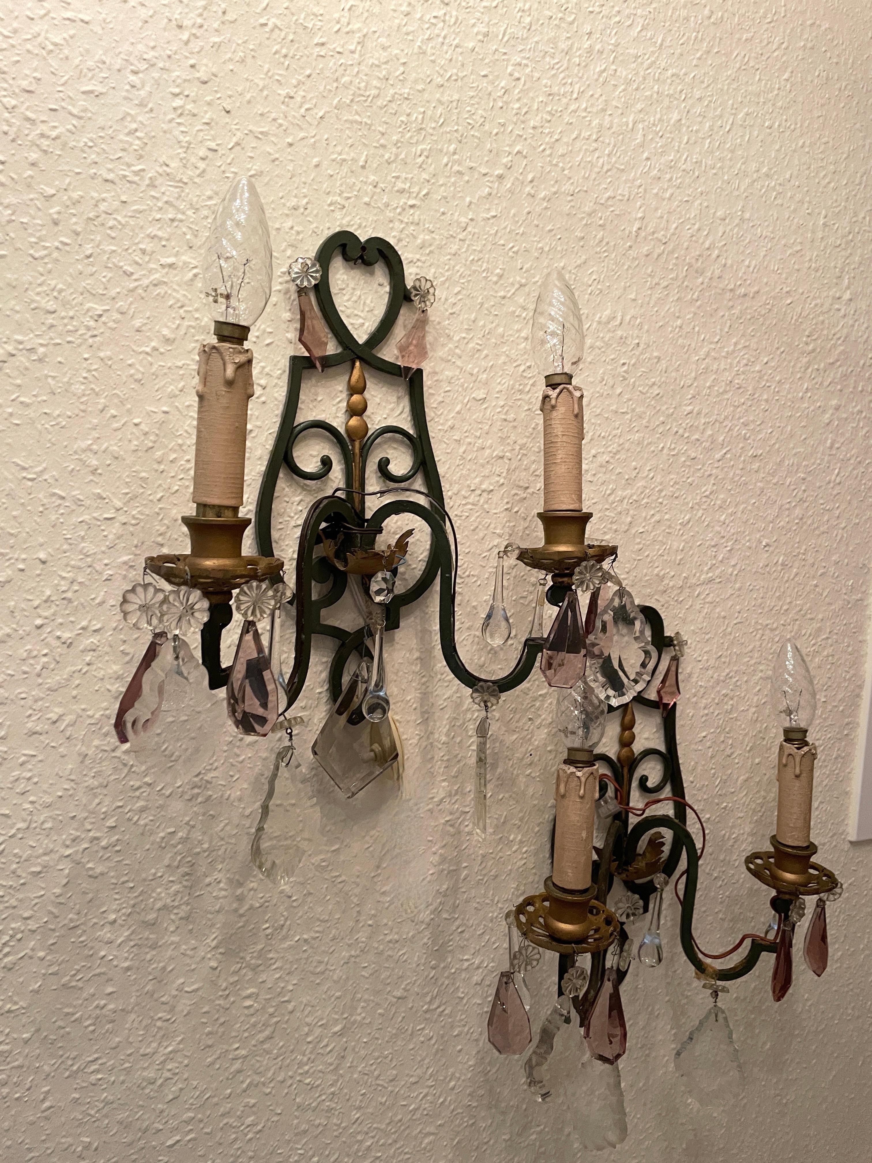 Pair of Louis XV Style Sconces, Italy In Good Condition For Sale In Nuernberg, DE