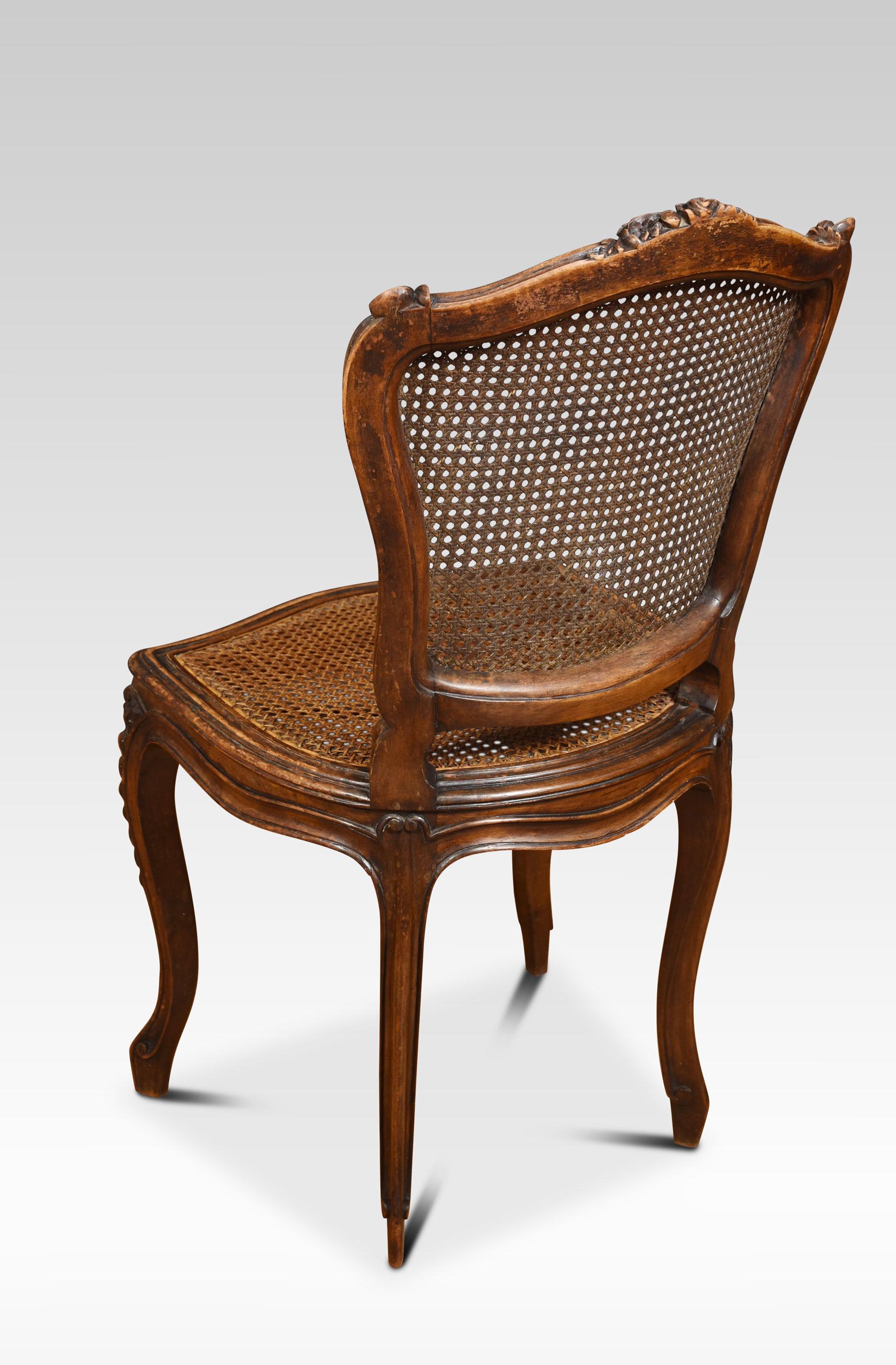 Walnut Pair of Louis XV Style Side Chairs