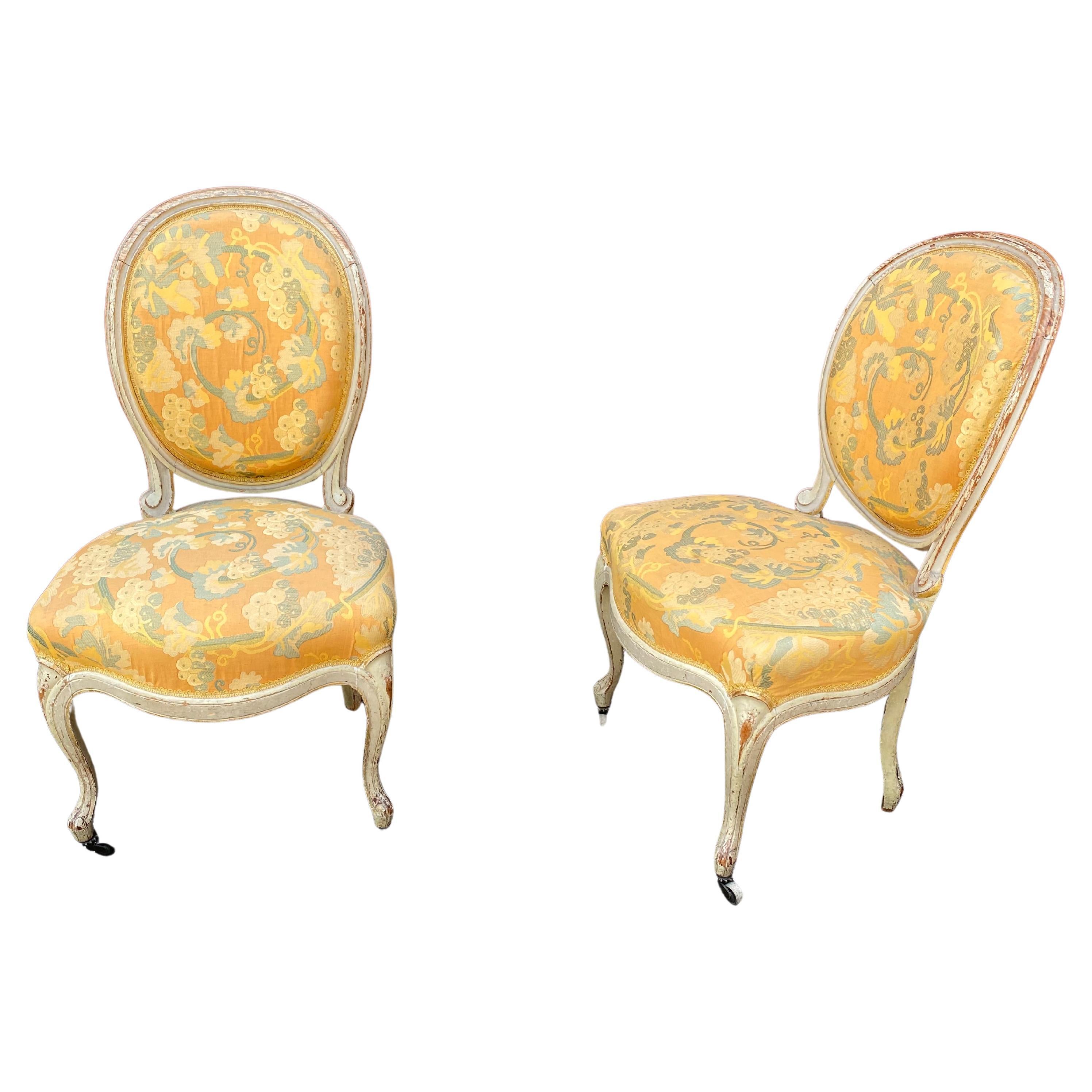 Pair of French Louis XV Style Side Chairs
