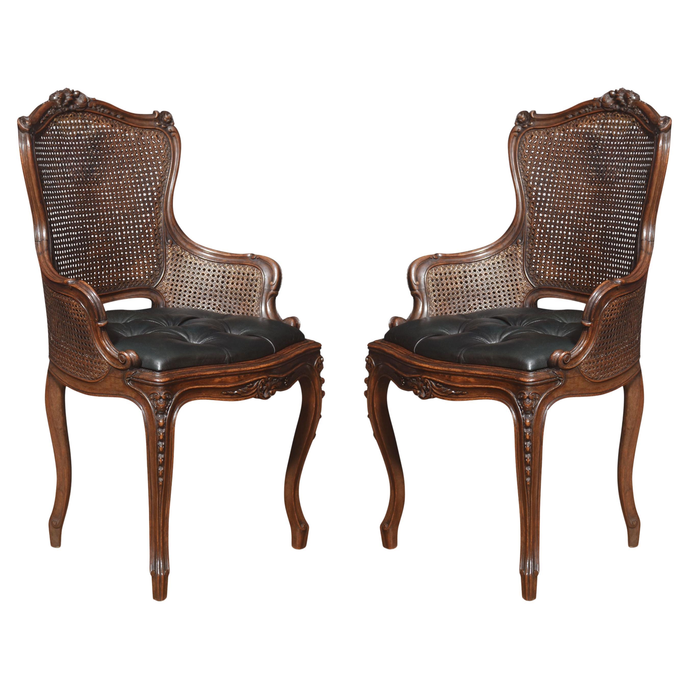 Pair of Louis XV style side chairs