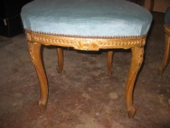 Pair of Louis XV Style Side Chairs in Original Gilt Finish