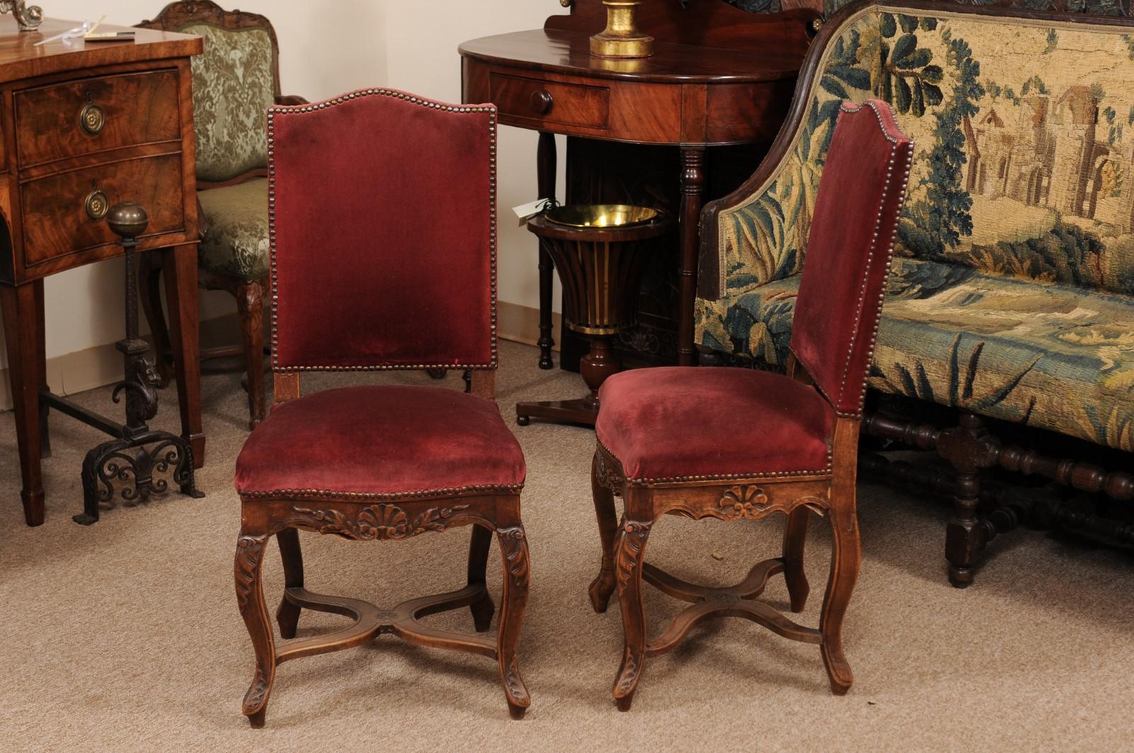 Pair of Louis XV Style Side Chairs with Upholstered Backs, France, ca. 1890 For Sale 5