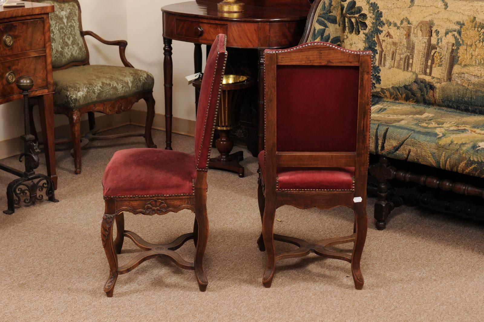 Pair of Louis XV Style Side Chairs with Upholstered Backs, France, ca. 1890 For Sale 3