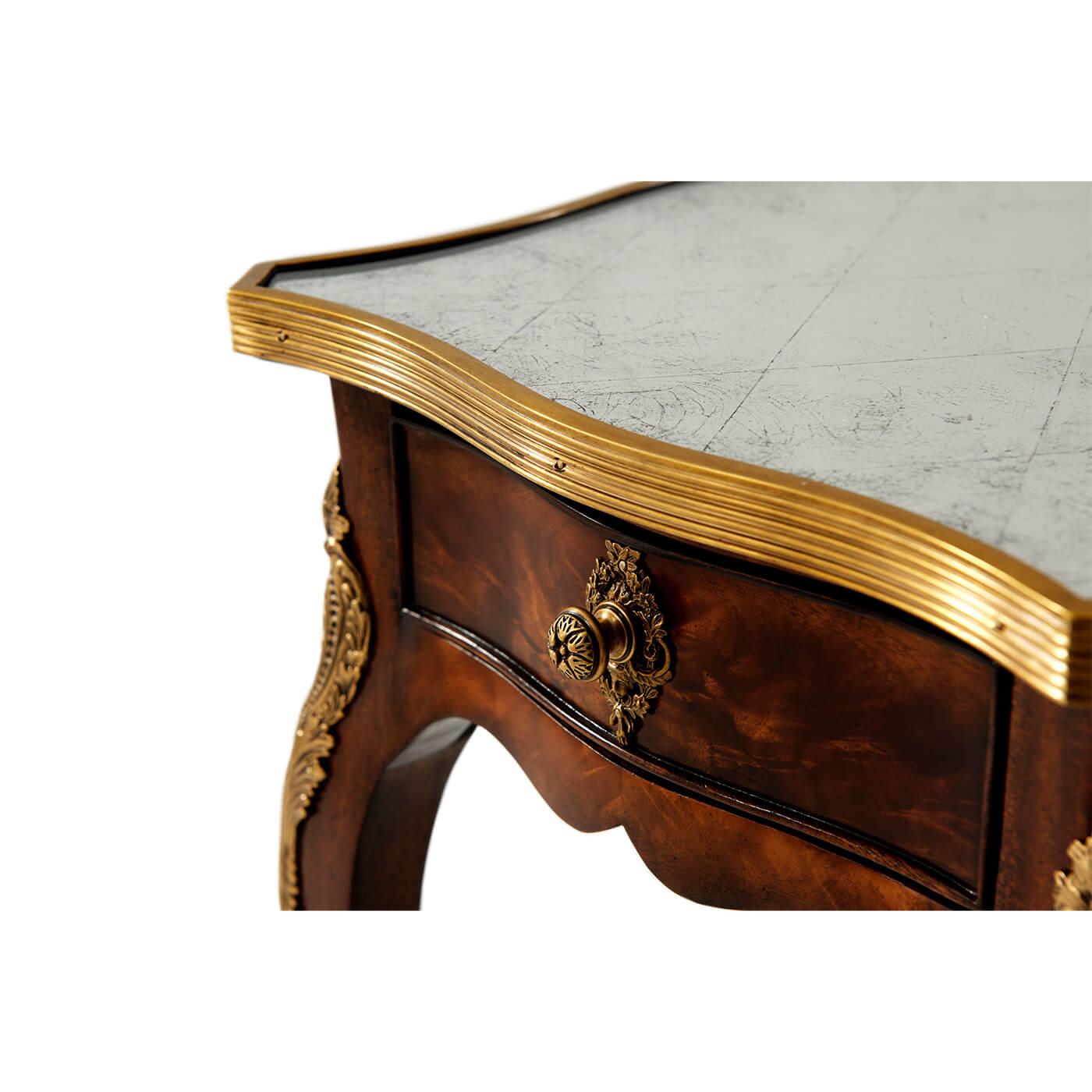 Brass Pair of Louis XV Style Side Tables For Sale