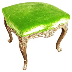 Pair of Louis XV style stools in gilded wood, early 20th