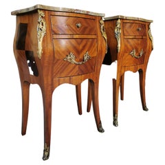 Antique Pair of Louis XV Style Style Bed Side Commodes, c 1870