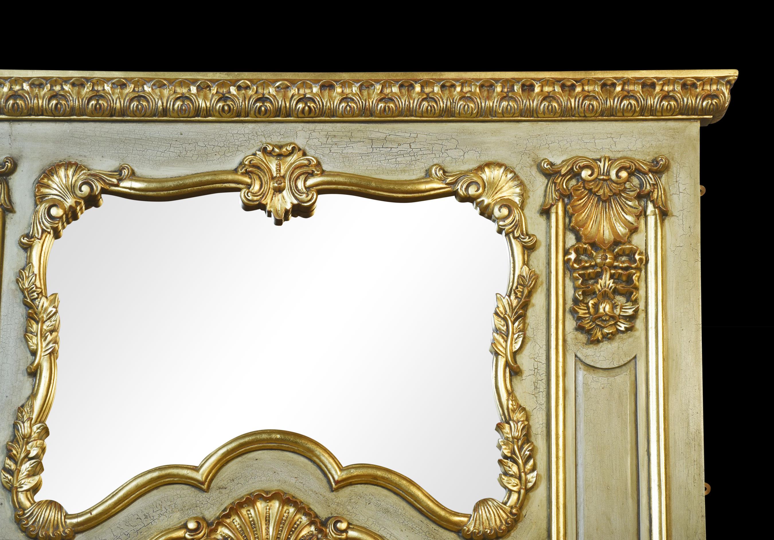 British Pair of Louis XV Style Trumeau Mirrors