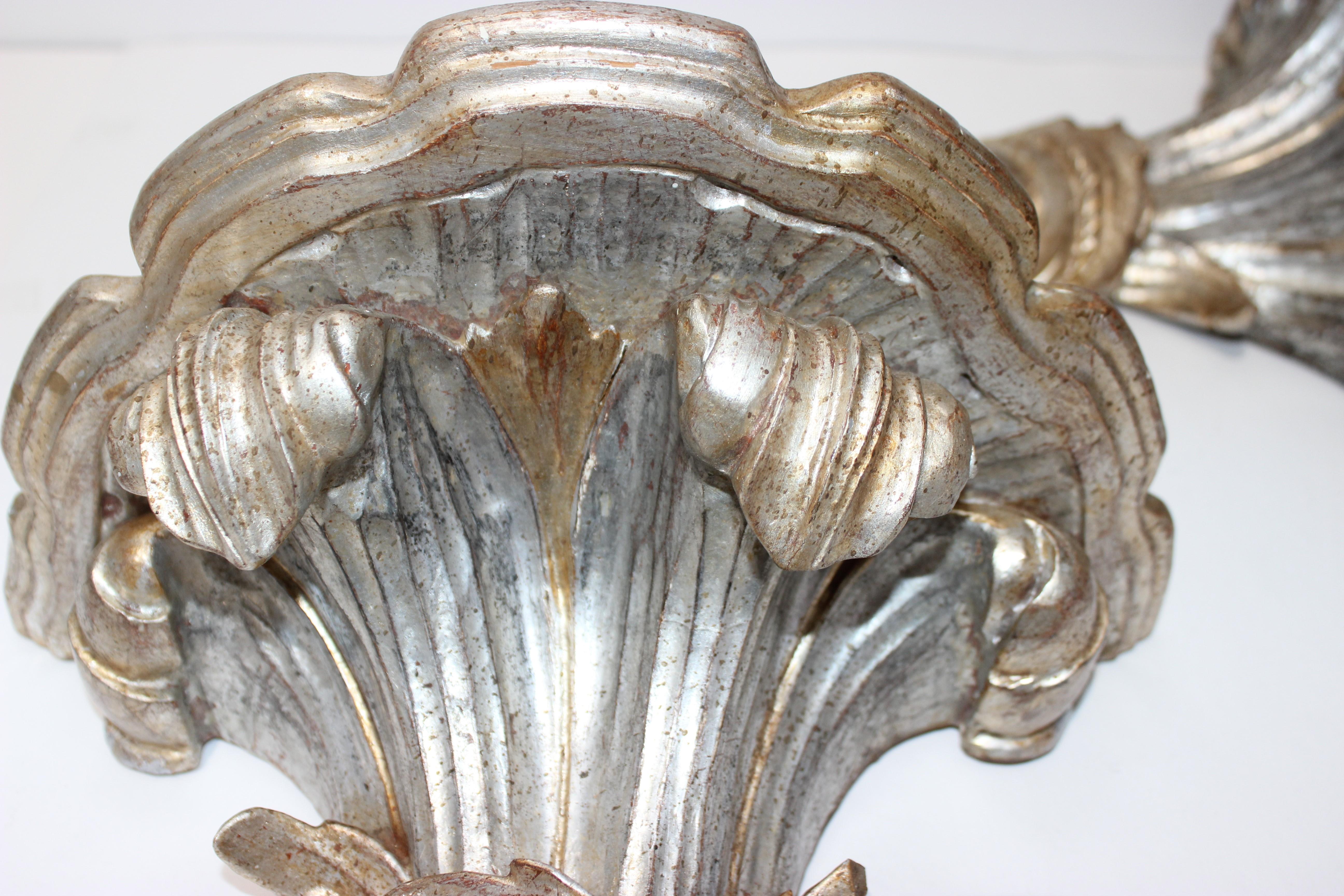 Pair of Louis XV Style Wall Brackets In Good Condition For Sale In West Palm Beach, FL