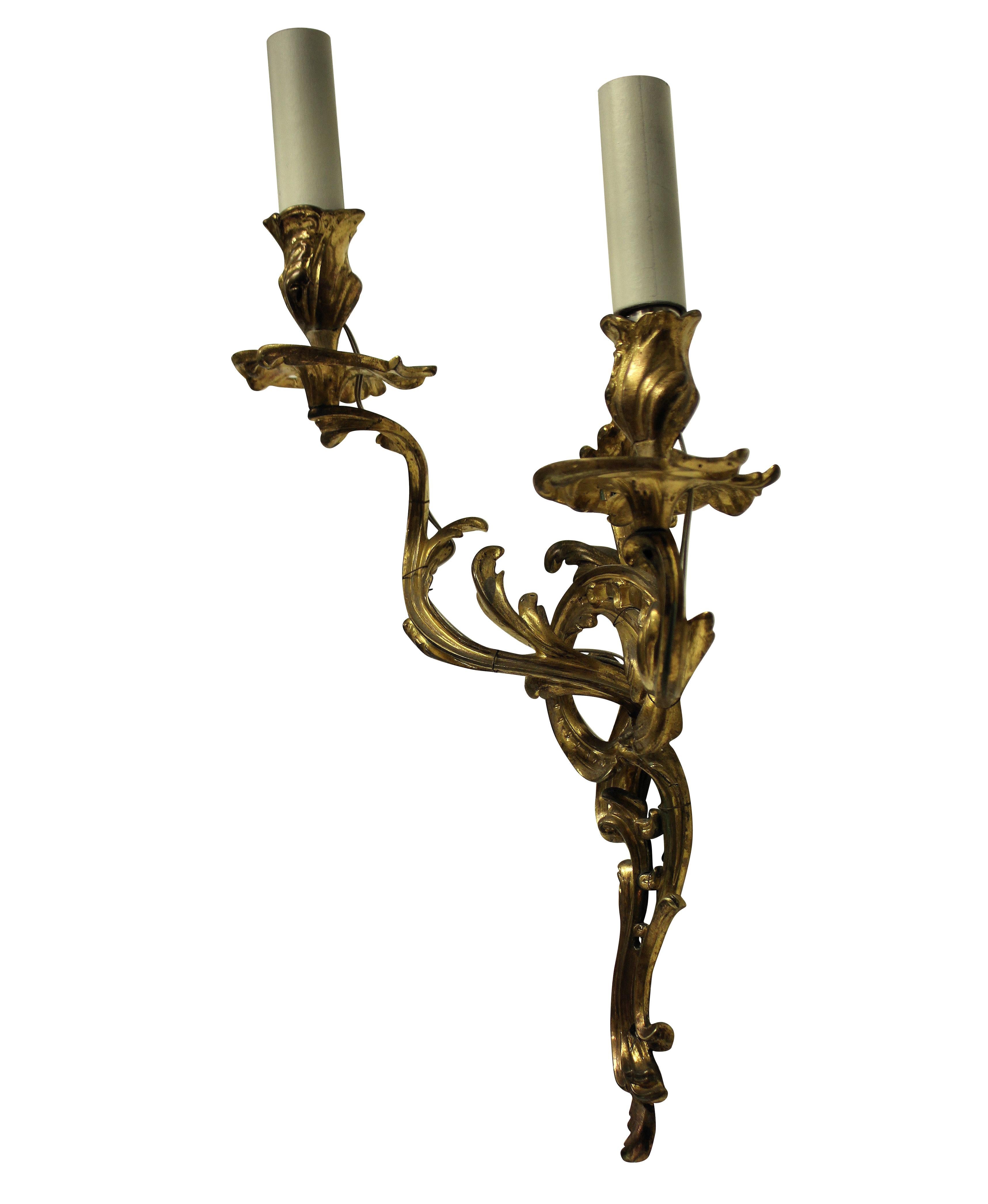 French Pair of Louis XV Style Wall Sconces