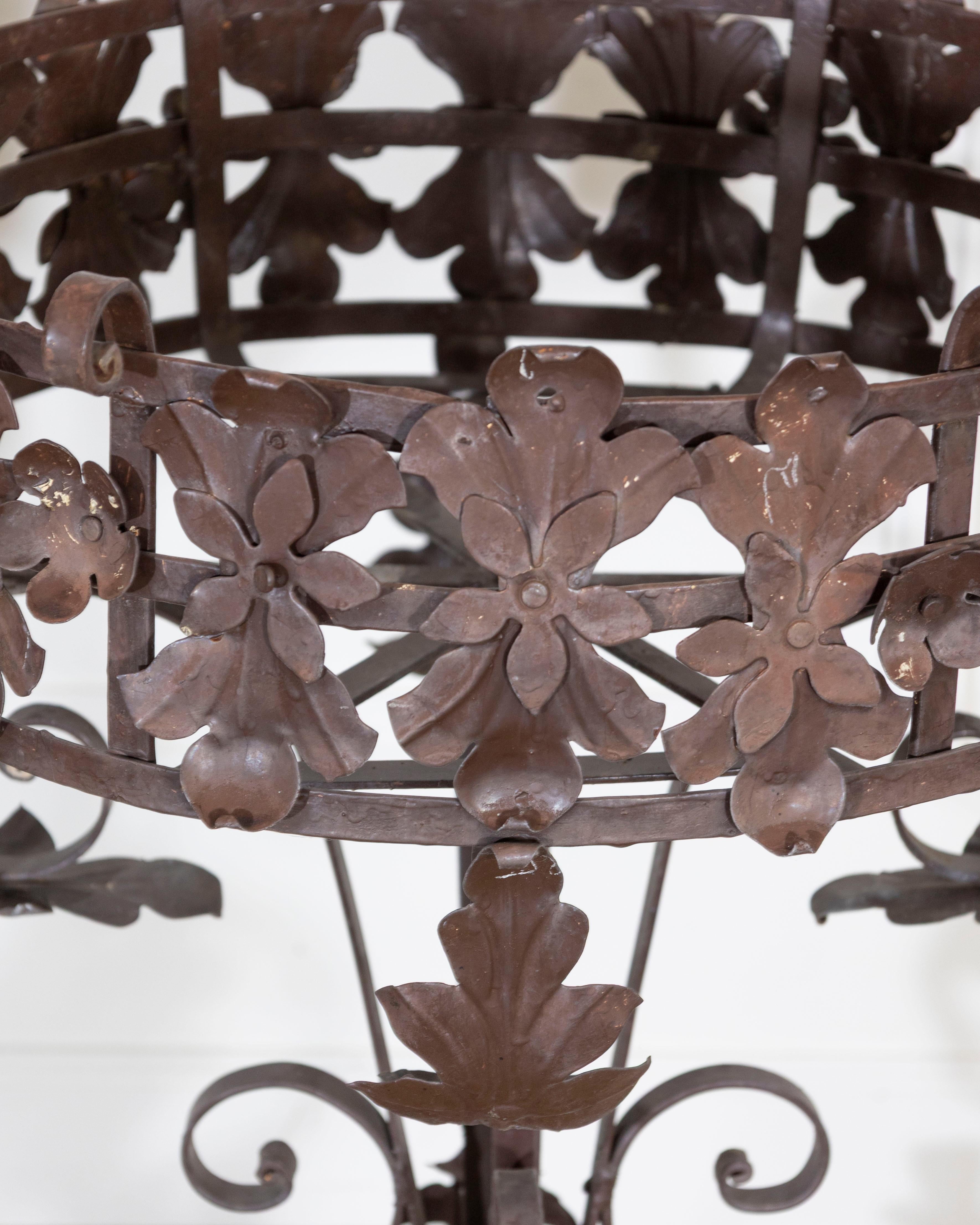 French Pair of Louis XV style wrought iron plant stands For Sale