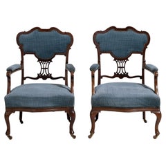 Pair of Louis XV Upholstered Armchairs