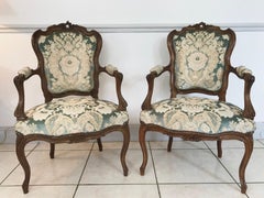 Pair of Louis XV Velvet Armchairs Napoléon III Period 19th Century