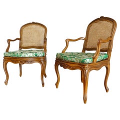 Pair of Louis XV walnut armchairs - 18th century - follower of Nogaret