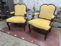 Pair of Louis XV Walnut Period Armchairs