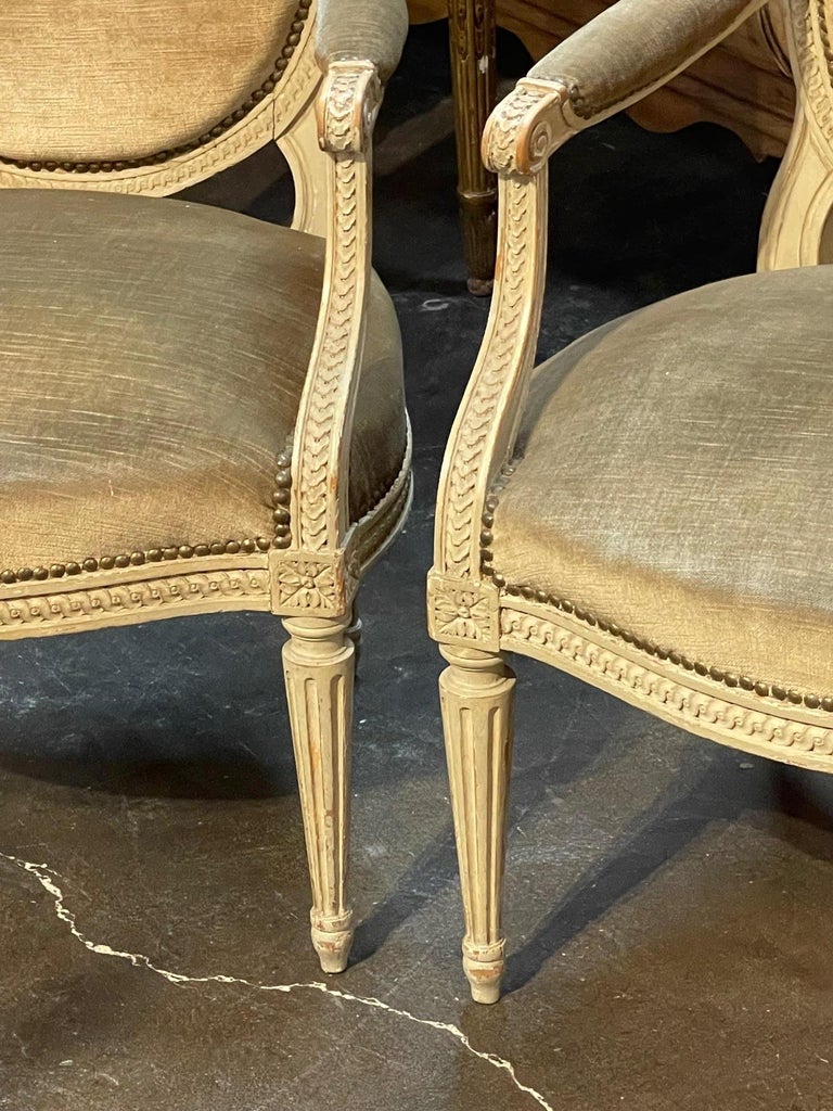 Pair of Louis XVI Arm Chairs For Sale at 1stDibs