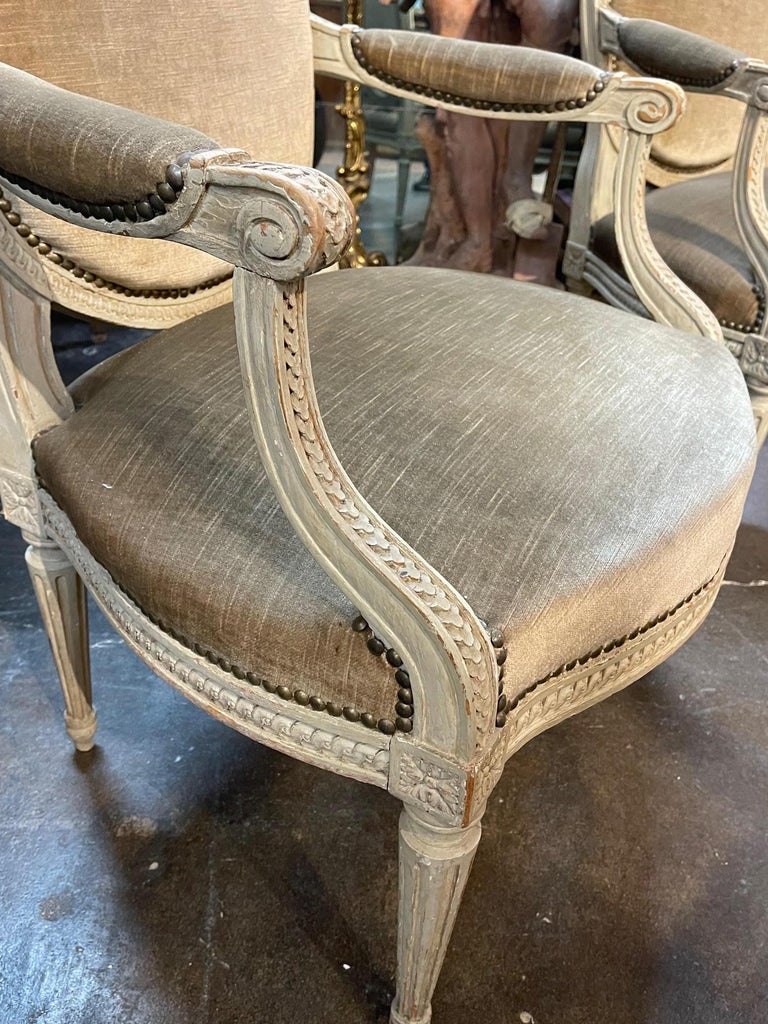 Pair of Louis XVI Arm Chairs For Sale at 1stDibs