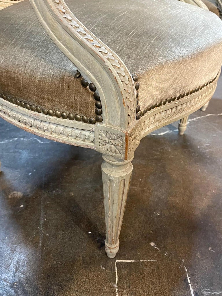 Pair of Louis XVI Arm Chairs For Sale at 1stDibs