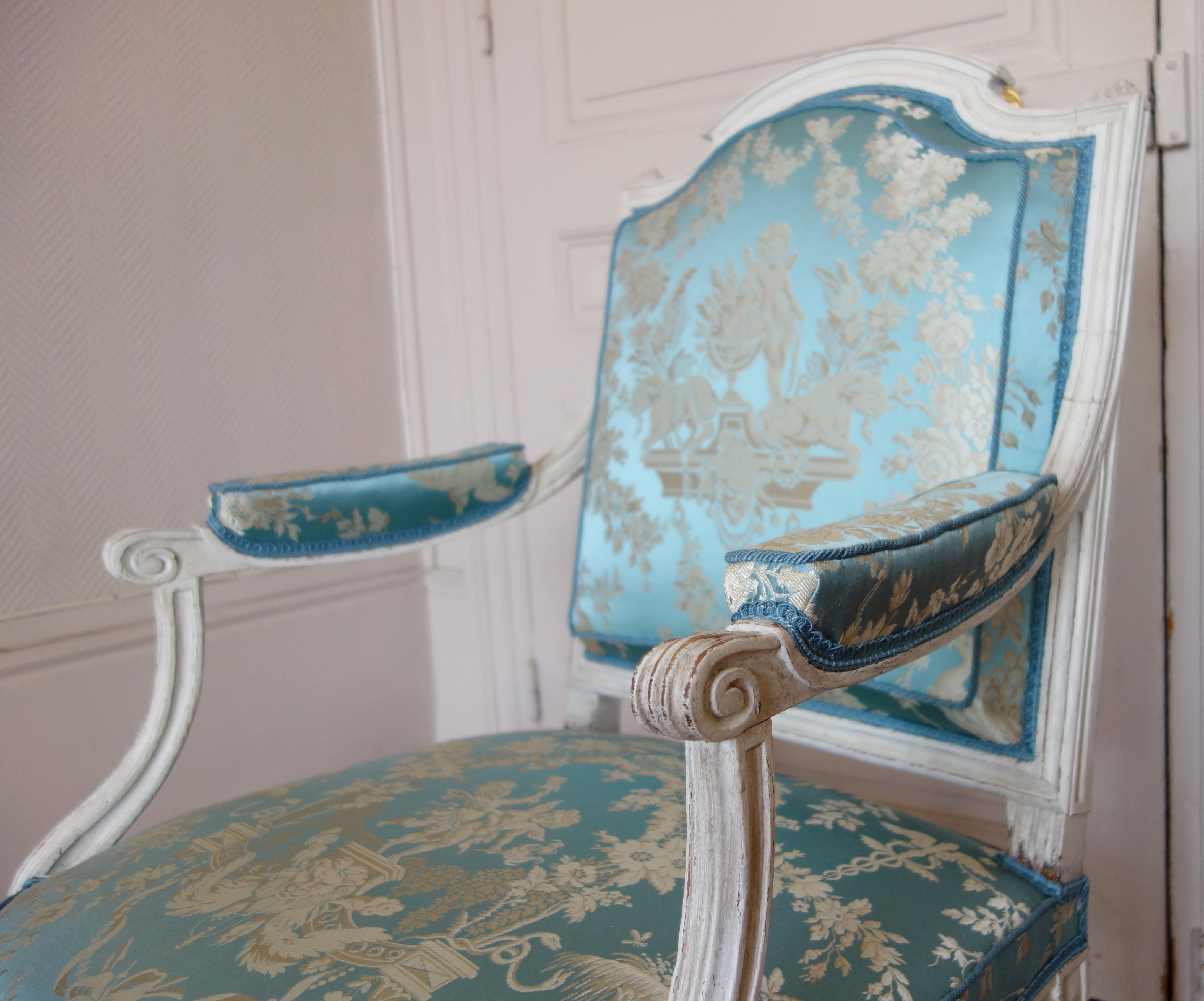 Pair of Louis XVI Armchairs by Jean Baptiste Boulard, 18th Century 5