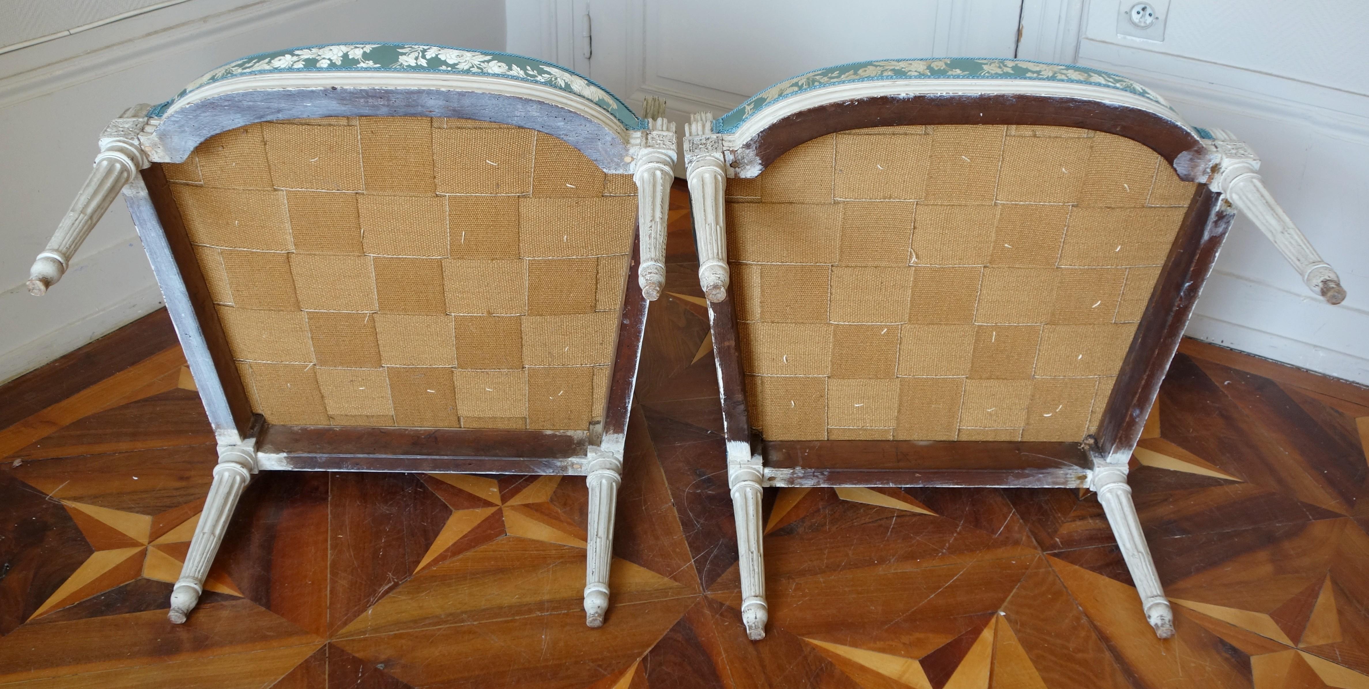 Pair of Louis XVI Armchairs by Jean Baptiste Boulard, 18th Century 12