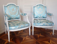 Paar Louis-XVI-Sessel von Jean Baptiste Boulard, 18. Jahrhundert