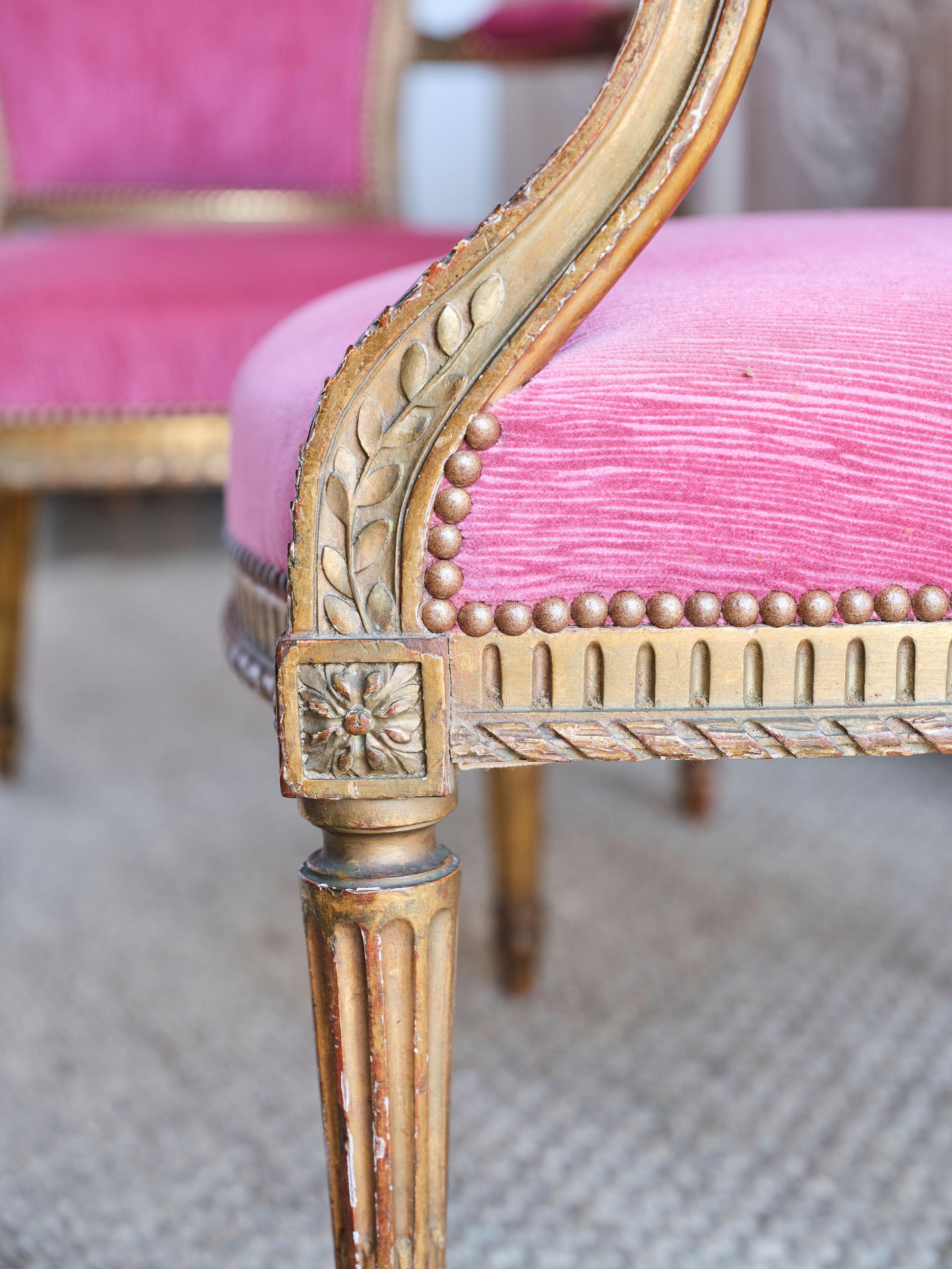 French Pair of Louis XVI Armchairs For Sale